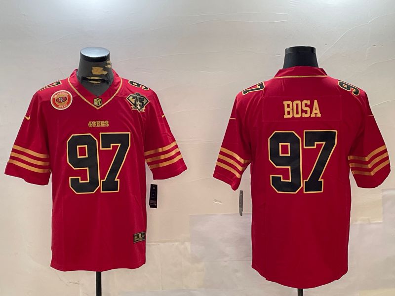 Men San Francisco 49ers #97 Bosa Red Gold 2024 Nike Limited NFL Jersey style 12305->san francisco 49ers->NFL Jersey